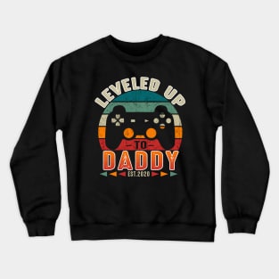 Leveled Up To Daddy EST 2020 Costume Gift Crewneck Sweatshirt